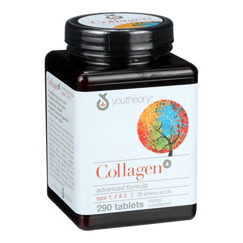 Youtheory Collagen Advanced Formula Type 1,2 and 3 with 18 Amino Acids Supplement Tablets, 290 Ea